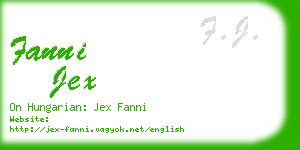 fanni jex business card